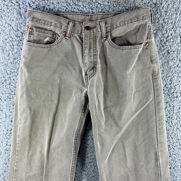 LEVIS 514 JEANS MENS 32x36 BEIGE FITS 32x34 SLIM STRAIGHT WHITE TAB ZIPPER FLY - Picture 3 of 11